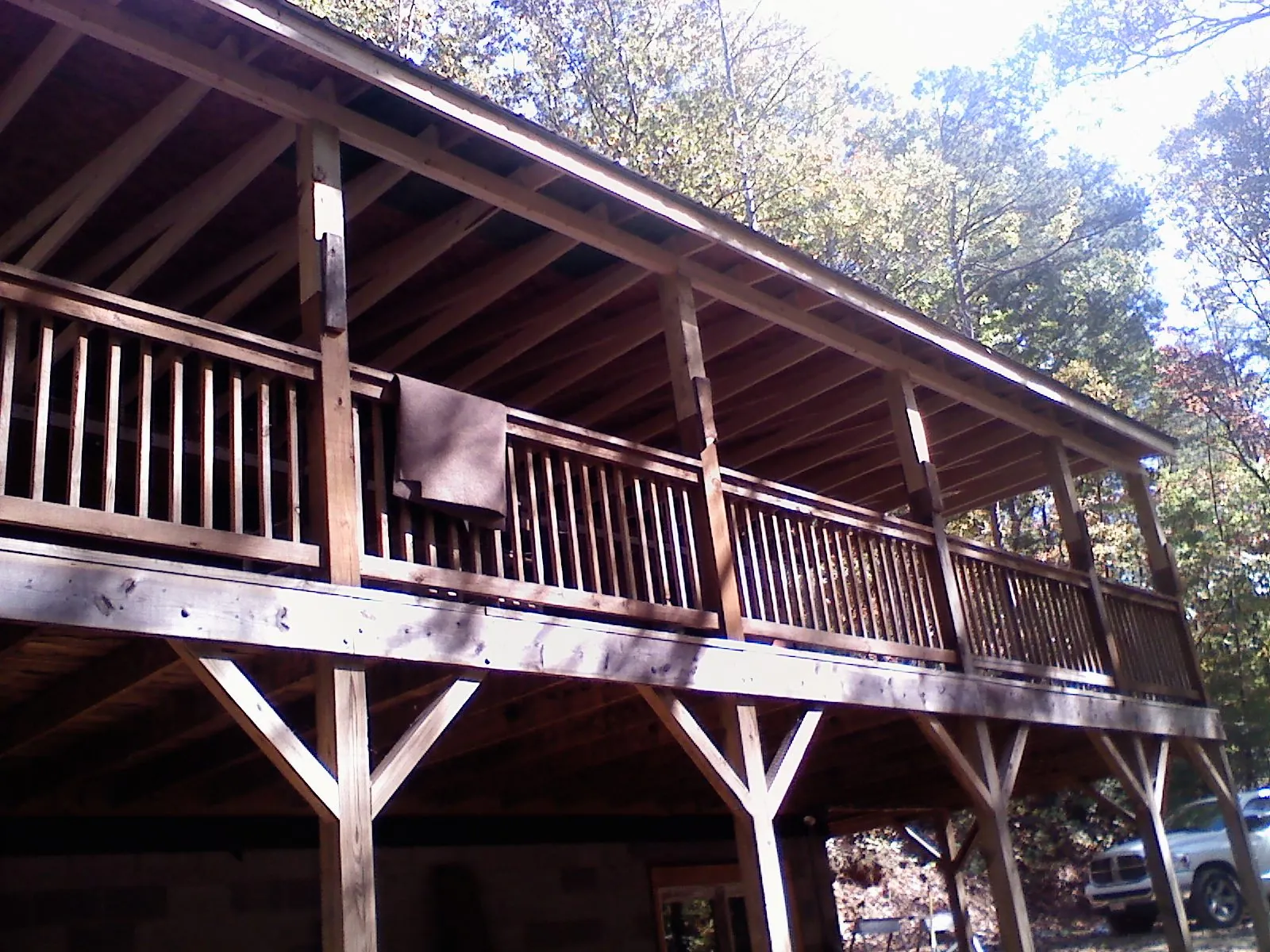Timber framing under a new elevated porch and deck — Roof Leak Repair in Robinson by Roofing Brothers